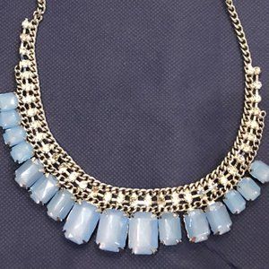 Preppy necklace Blue and Silvertone